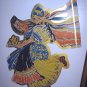 LARGE Vintage Diecut Image-Peasant Woman Dancing