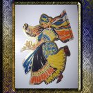 LARGE Vintage Diecut Image-Peasant Woman Dancing