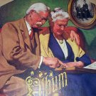 J.F.KERNAN Vntg Lithograph-Old Couple Reminising over family album-RARE image
