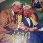 J.F.KERNAN Vntg Lithograph-Old Couple Reminising over family album-RARE image