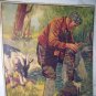 J.F.Kernan-A Pair Of Boots-Vintage Lithograph Print-Man Fly Fishing,Billy Goat,Wet Boots