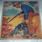 J.F.KERNAN-Young Boy Hunting with rifle,Springer Spaniel Dog-Vntg Magazine Artwork