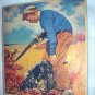 J.F.KERNAN-Young Boy Hunting with rifle,Springer Spaniel Dog-Vntg Magazine Artwork