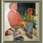 J.F.KERNAN-Young Boy playing hookie from school,Truant Officier-Vntg Magazine Artwork