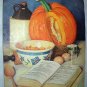 Marion Powers-Vintage Magazine Artwork print-Cooking Pumpkin Pie-Kitchen Ingredients