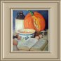 Marion Powers-Vintage Magazine Artwork print-Cooking Pumpkin Pie-Kitchen Ingredients