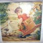 E.Beauman-Uninvited Guests-Sweet Little Girl Approached by two Geese