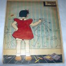 Mary Sherwood Wright Jones-Vintage Magazine Page Artwork-Young Girl Drawing Pictures on Walls