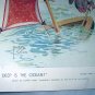 Lawson Wood-1933 Large Lithograph Print by The Sketch-How Deep Is The Ocean! Monkees on Boat