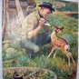 Hungry young Doe being feed milk-Vintage Magazine Artwork Print