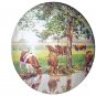 Herd of Grazing & Drinking Cows,Shade of Tree-Vintage Lithograph print