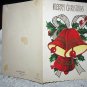 Merry Christmas Vintage Greeting Card-Group of Red Bells and Green Holly
