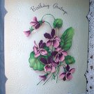 Unused Vintage Birthday Greeting Card-Embossed Purple Violets Unused Vintage Birthday Greeting Card-Embossed Purple Violets