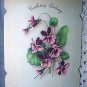 Unused Vintage Birthday Greeting Card-Embossed Purple Violets