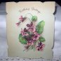 Unused Vintage Birthday Greeting Card-Embossed Purple Violets