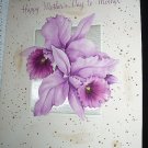 Vintage Mother's Day Greeting Card-Beautiful Purple Orchids