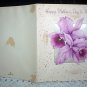 Vintage Mother's Day Greeting Card-Beautiful Purple Orchids