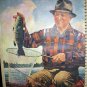 KERNAN Artwork Print-Older Man Fishing, Caught Fish