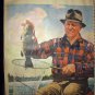 KERNAN Artwork Print-Older Man Fishing, Caught Fish