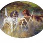 Three Hunting Dogs-On The Scent-Original Vintage 1939 Lithograph Print