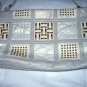 Fabulous Grey/White Leather Purse-Park Avenue,Gold Accents