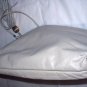 Fabulous Grey/White Leather Purse-Park Avenue,Gold Accents
