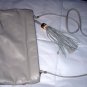 Fabulous Grey/White Leather Purse-Park Avenue,Gold Accents