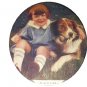 Playmates-Sweet Little Boy with Border Collie Dog-Art Illustration
