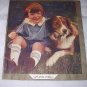 Playmates-Sweet Little Boy with Border Collie Dog-Art Illustration