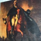 George Washington Riding on Brown Horse-Colorful Illustration George Washington Riding on Brown Horse-Colorful Illustration