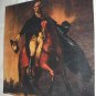 George Washington Riding on Brown Horse-Colorful Illustration