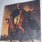 George Washington Riding on Brown Horse-Colorful Illustration
