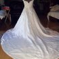 **REDUCED PRICE**Lovely White Size 10 Wedding Dress with Bugle,Teardrop Beadwork,Sequins-Long Train