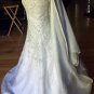 **REDUCED PRICE**Lovely White Size 10 Wedding Dress with Bugle,Teardrop Beadwork,Sequins-Long Train