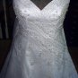 **REDUCED PRICE**Lovely White Size 10 Wedding Dress with Bugle,Teardrop Beadwork,Sequins-Long Train