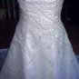 **REDUCED PRICE**Lovely White Size 10 Wedding Dress with Bugle,Teardrop Beadwork,Sequins-Long Train