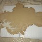 Lovely Very Large Antique DieCut-Three Red Roses, lots of green leaves