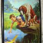 Grounded-Vibrant Lithograph-St.Bernard,Puppy,Boy with Airplane-Hy Hintermeister