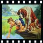 Grounded-Vibrant Lithograph-St.Bernard,Puppy,Boy with Airplane-Hy Hintermeister