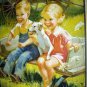Dillon-Two Little Children,Dog Playing Going To Town Print