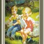 Dillon-Two Little Children,Dog Playing Going To Town Print