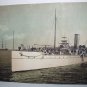 Litholin Navy War Ship-Antique Lion Coffee Card Lithograph
