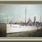 Litholin Navy War Ship-Antique Lion Coffee Card Lithograph Litholin Navy War Ship-Antique Lion Coffee Card Lithograph