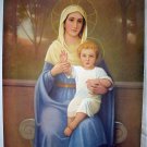 Madonna and Child Vintage Lithograph print-Vibrant coloring Madonna and Child Vintage Lithograph print-Vibrant coloring