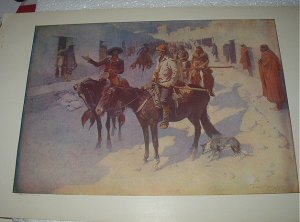 A Spanish Escort-Frederic Remington 1908 Original Antique Large Size Lithograph Print
