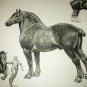 Percheron and Clydesdale Horses-Edwin Megargee Original Vintage Lithograph Print