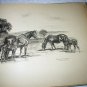 Thoroughbred Breeding of Horses-Edwin Megargee Original Vintage Lithograph Print