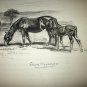 Thoroughbred Breeding of Horses-Edwin Megargee Original Vintage Lithograph Print