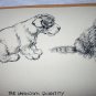 Otterhound Puppy,Young Kitten Greeting-Vintage Lithograph Print