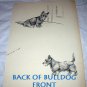 English Bulldog-Large Vintage Lithograph Print-Backside Scottish Terriers